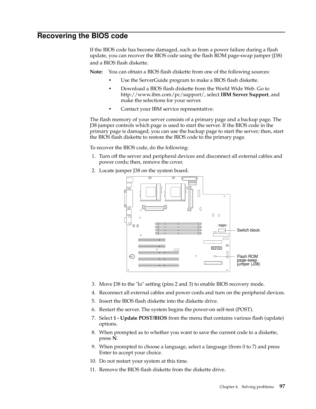 IBM 220 manual Recovering the Bios code 