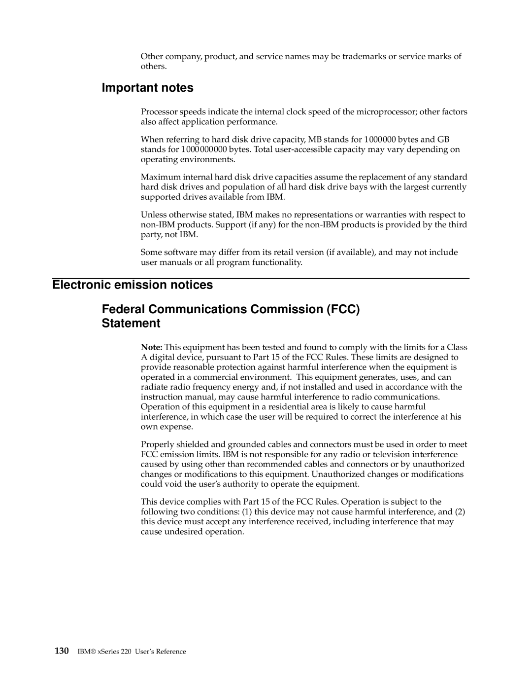 IBM 220 manual Important notes 