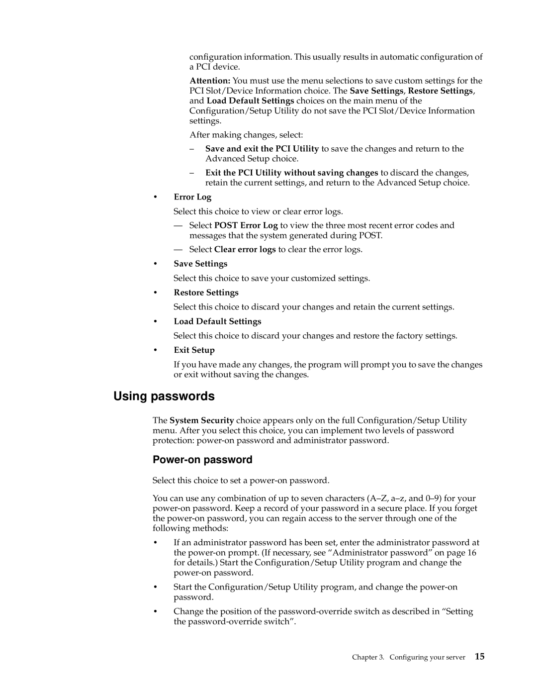 IBM 220 manual Using passwords, Power-on password 