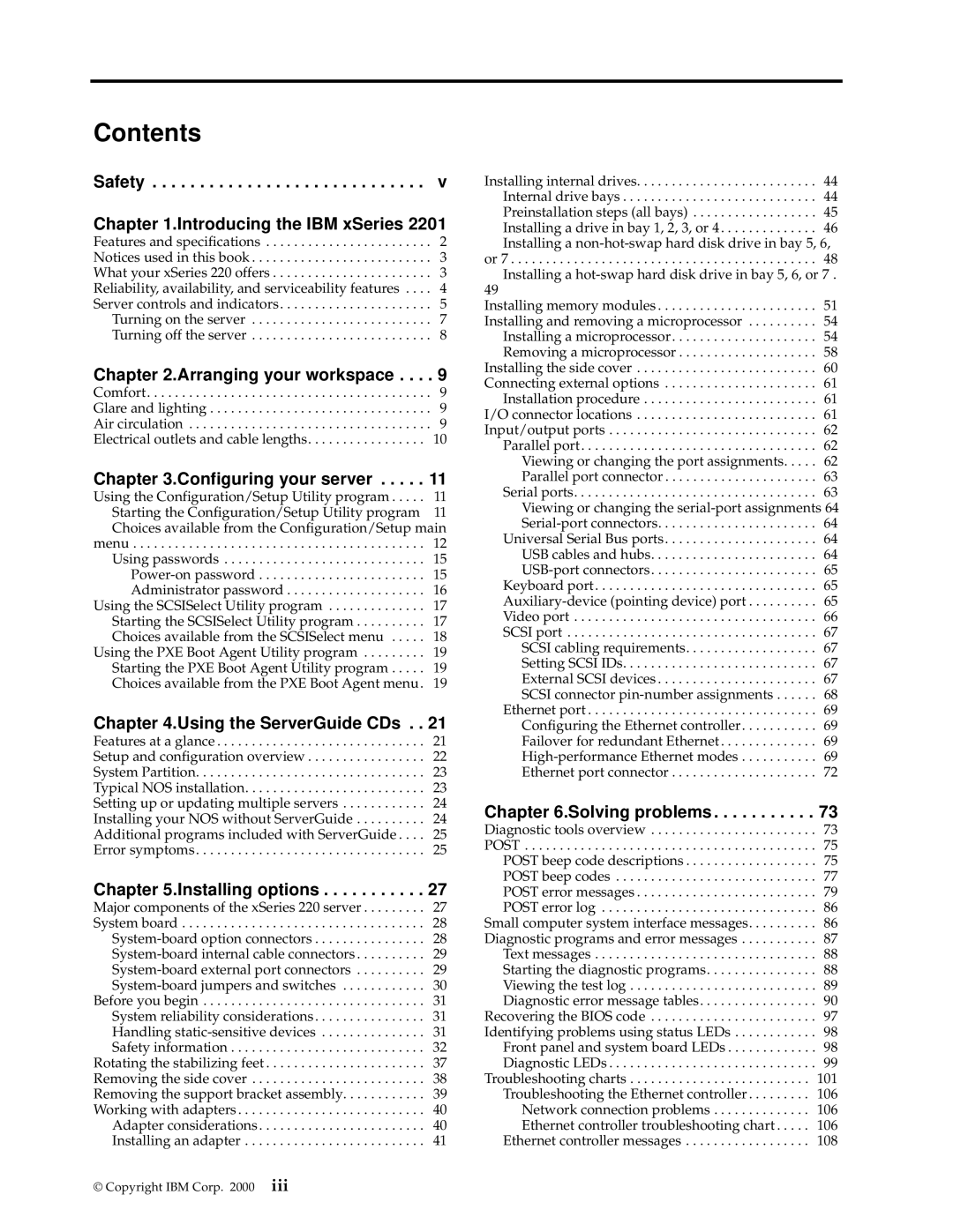 IBM 220 manual Contents 