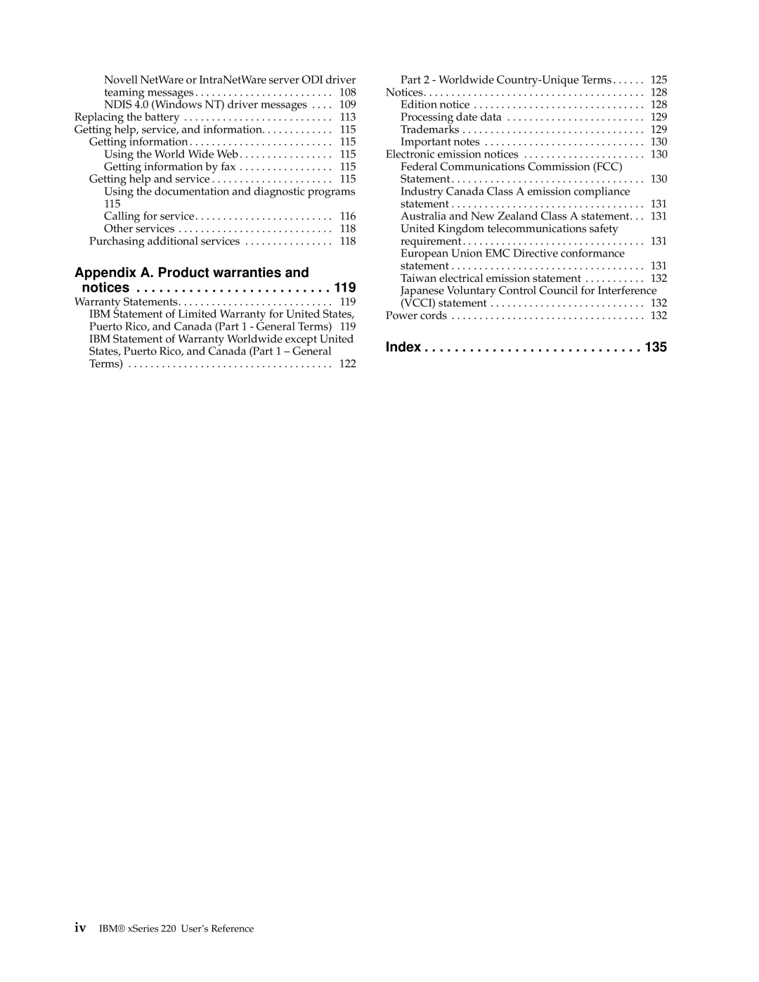 IBM 220 manual Index 