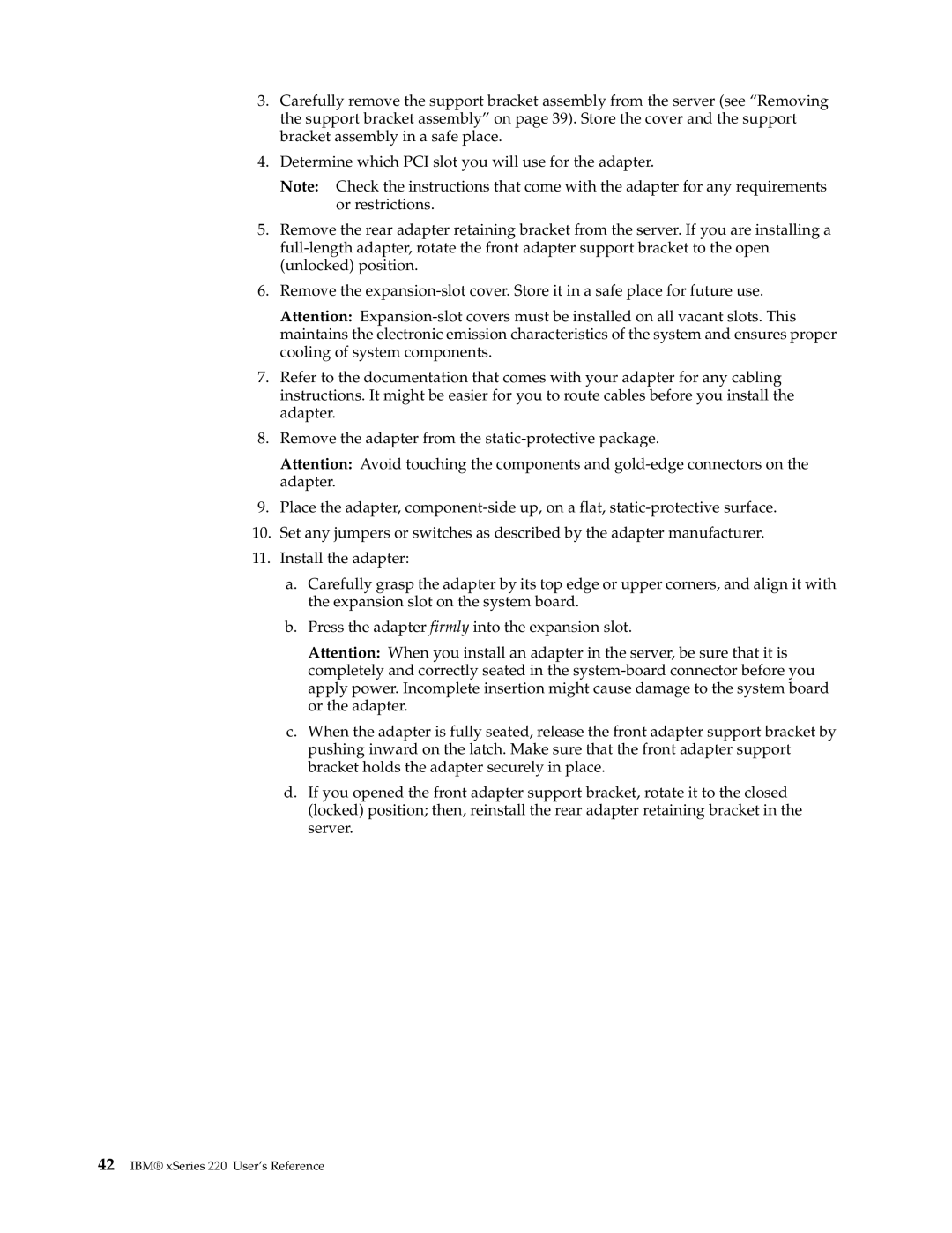 IBM manual IBM xSeries 220 User’s Reference 