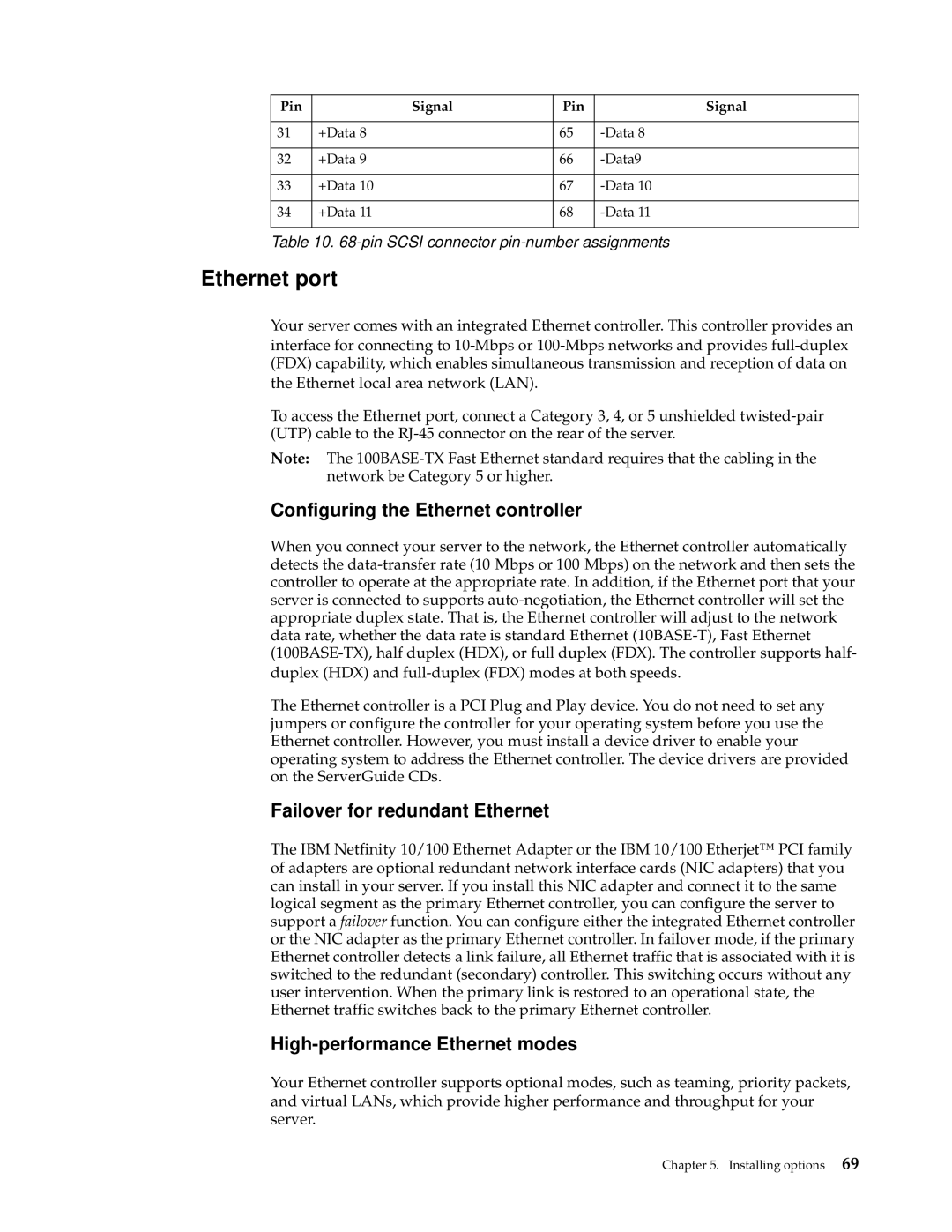 IBM 220 manual Ethernet port, Configuring the Ethernet controller, Failover for redundant Ethernet 