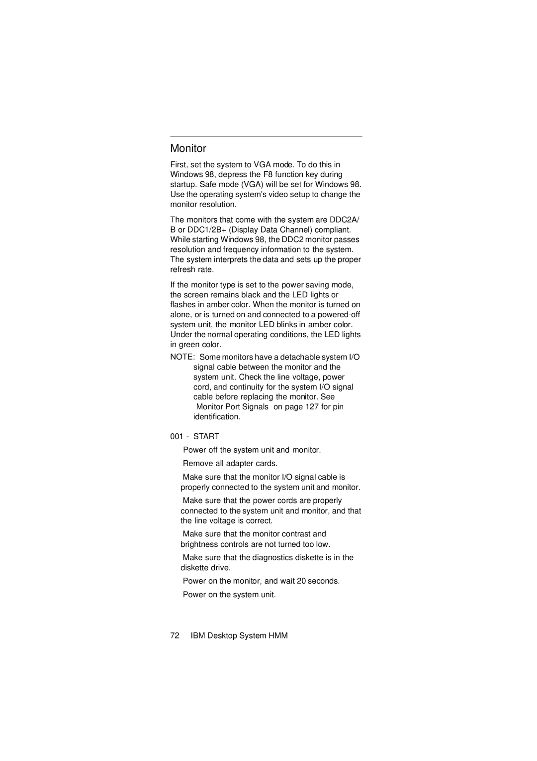 IBM 2274 manual Monitor, Start 