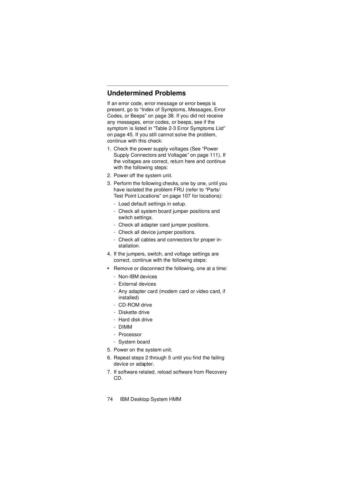 IBM 2274 manual Undetermined Problems, Dimm 