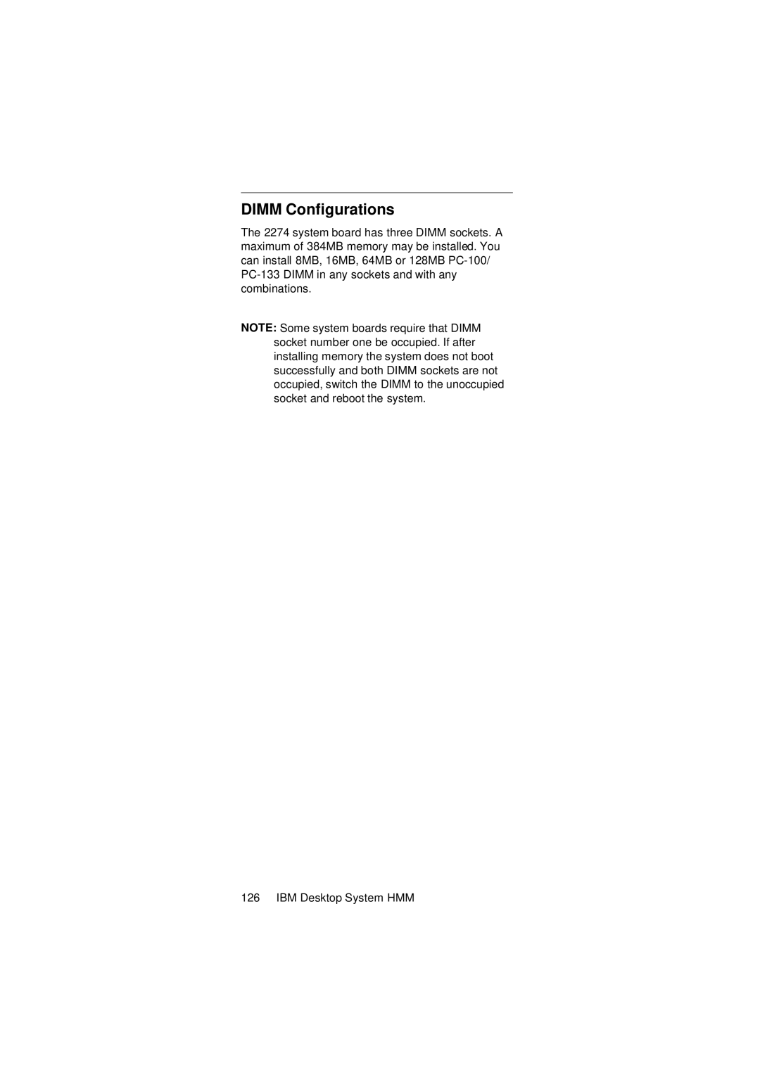 IBM 2274 manual Dimm Configurations 