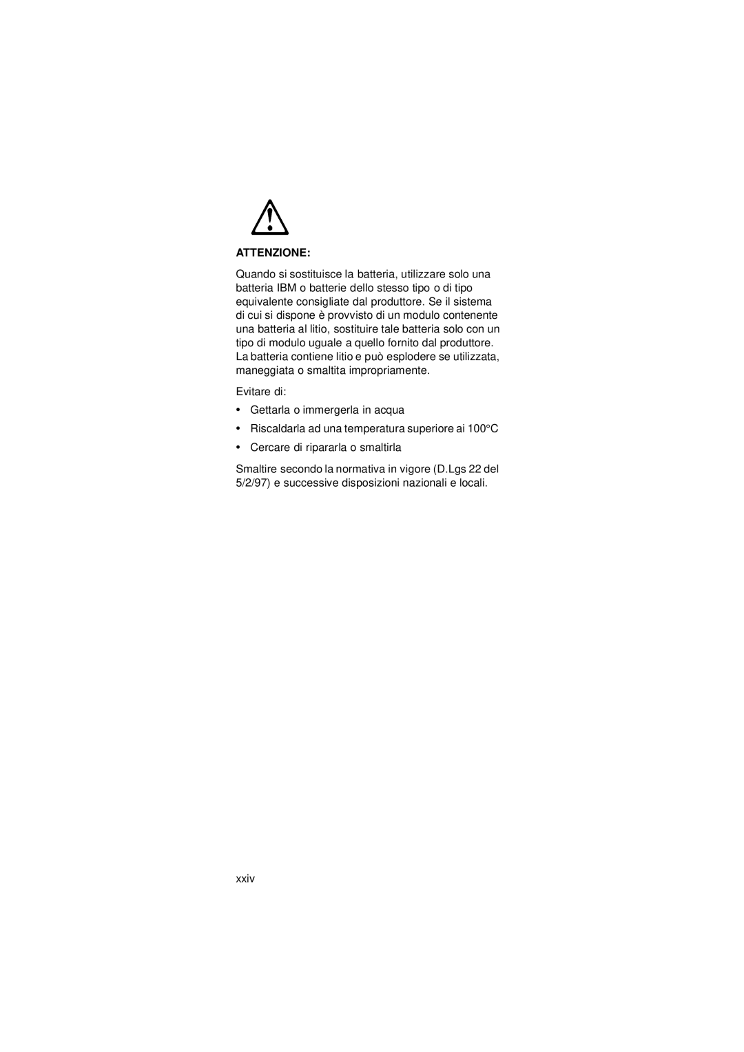 IBM 2274 manual Attenzione, Xxiv 