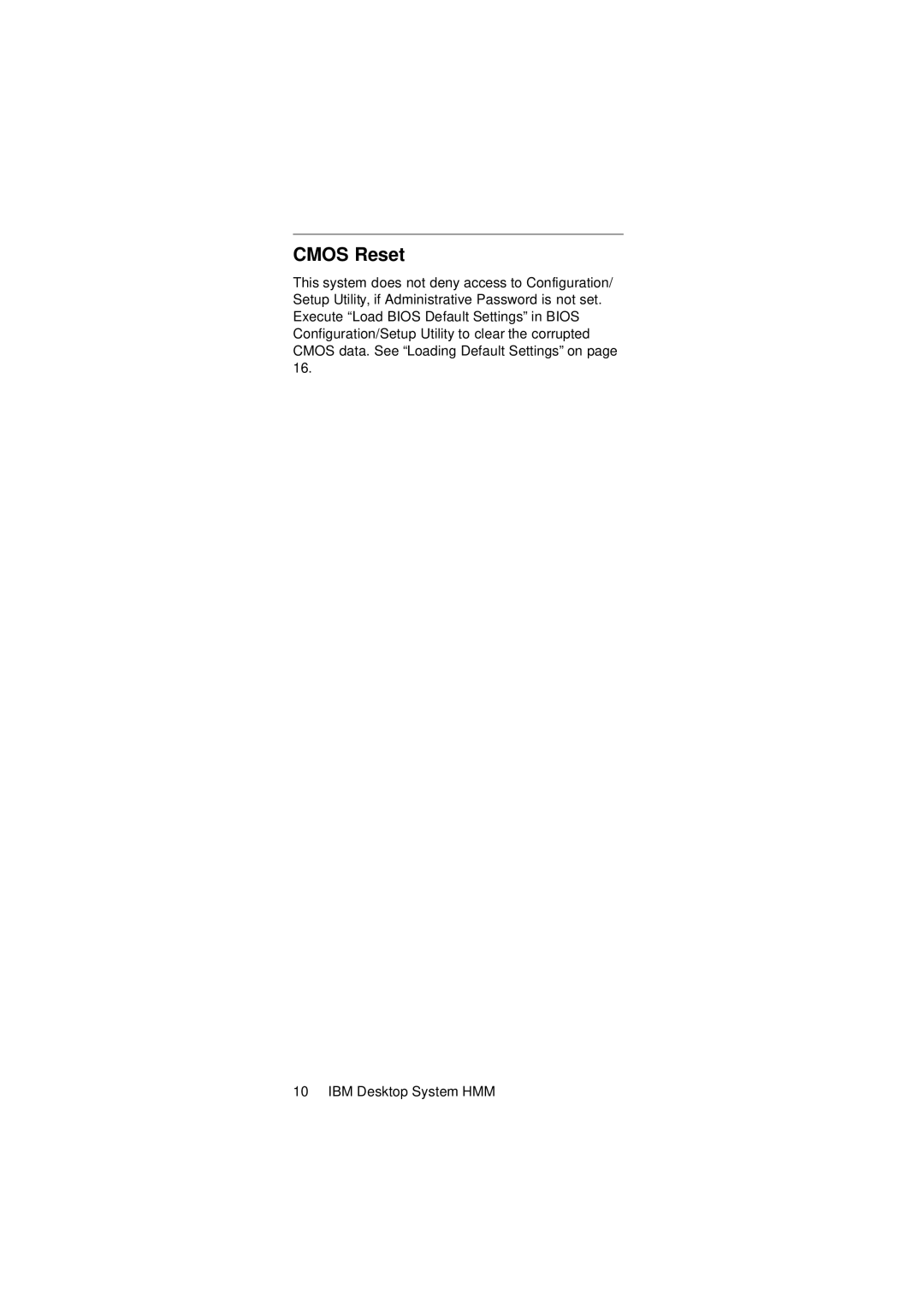 IBM 2274 manual Cmos Reset 