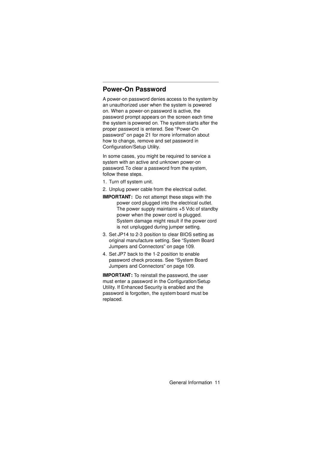 IBM 2274 manual Power-On Password 