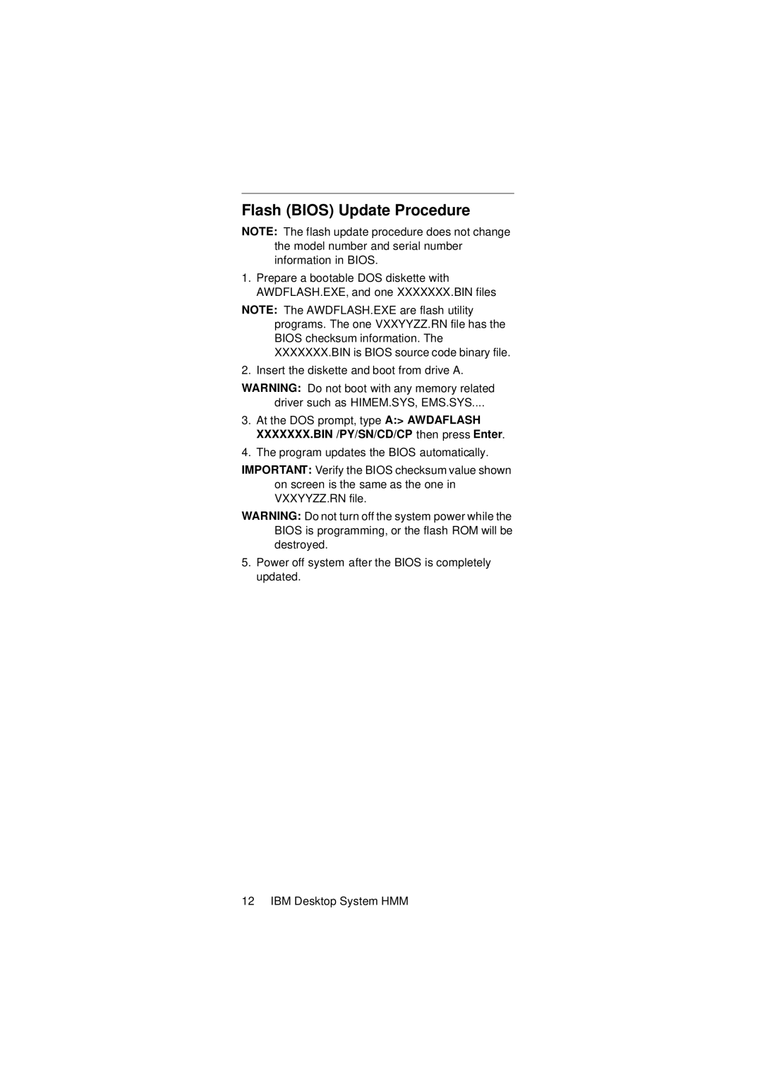 IBM 2274 manual Flash Bios Update Procedure 