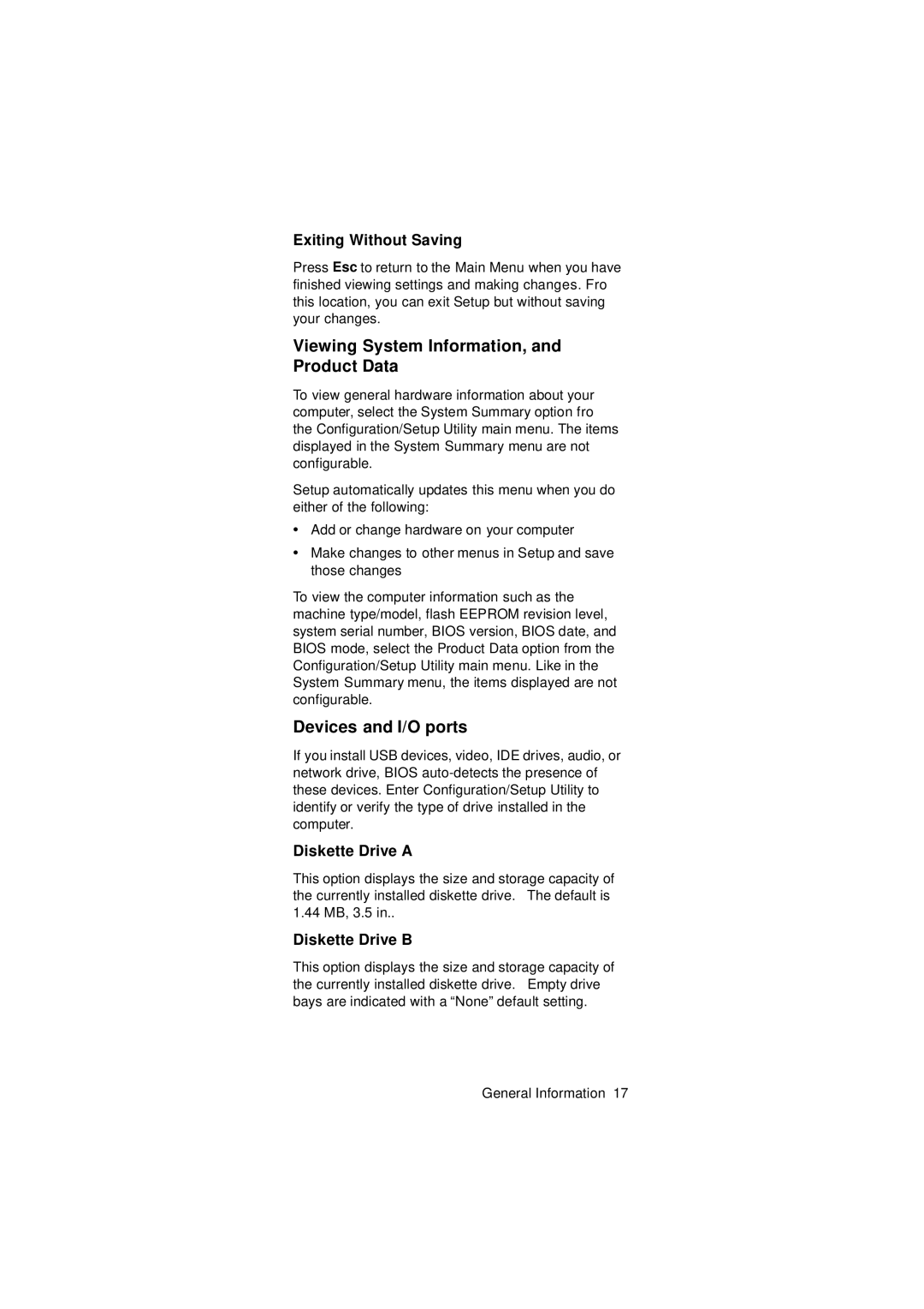 IBM 2274 manual Viewing System Information, and Product Data, Devices and I/O ports 