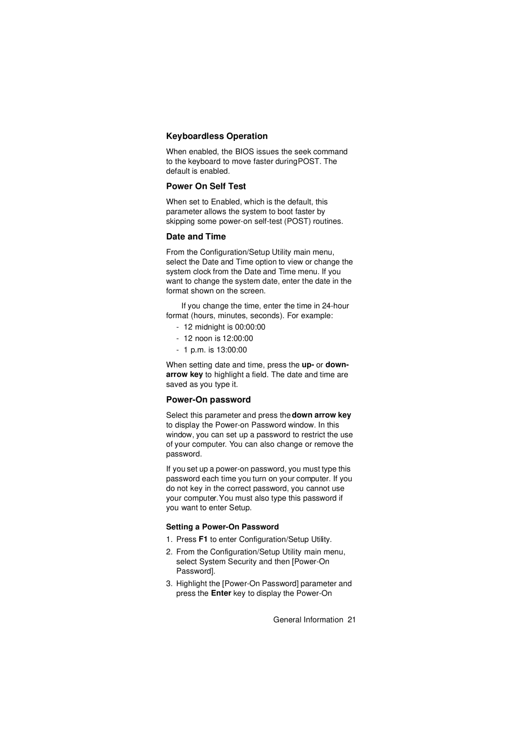 IBM 2274 manual Keyboardless Operation, Setting a Power-On Password 