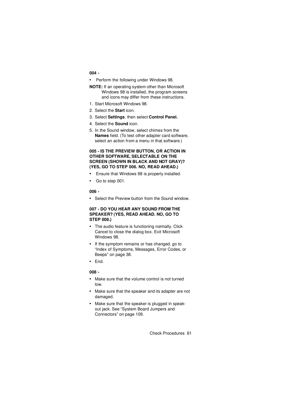 IBM 2274 manual 004, Select Settings, then select Control Panel, 006, 008 