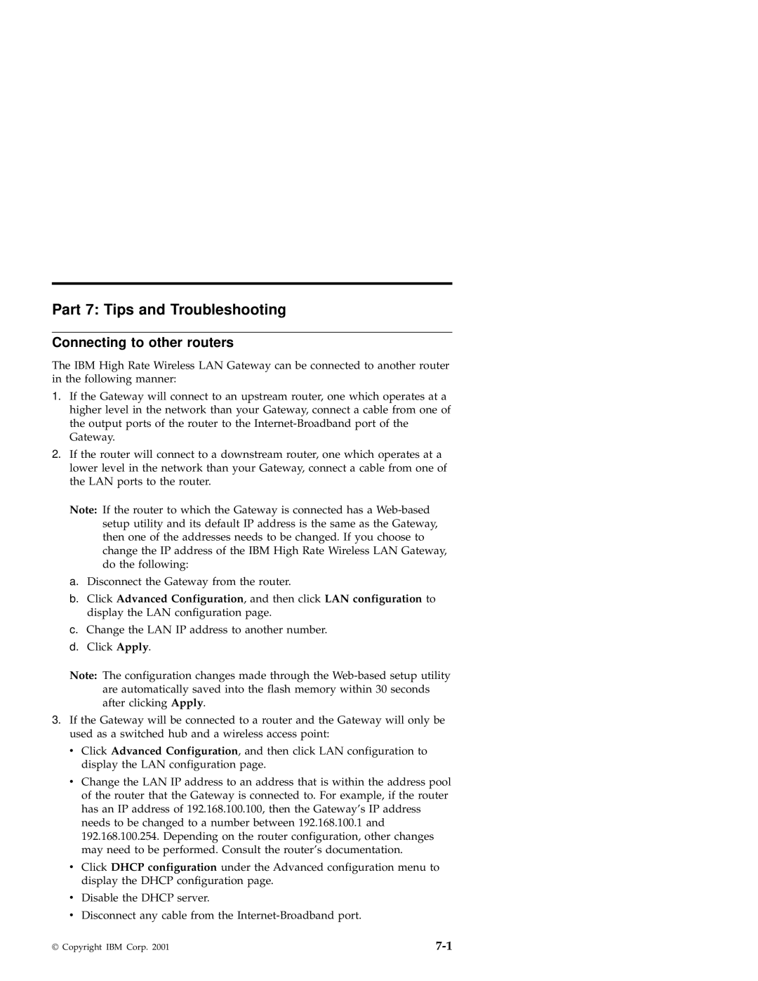 IBM 22P6415 manual Part 7 Tips and Troubleshooting, Connecting to other routers 