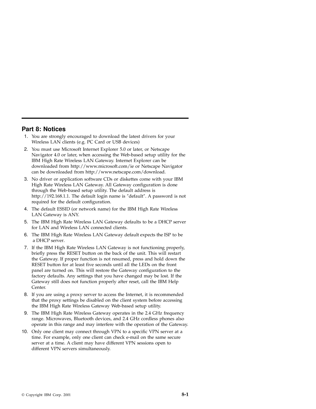 IBM 22P6415 manual Part 8 Notices 