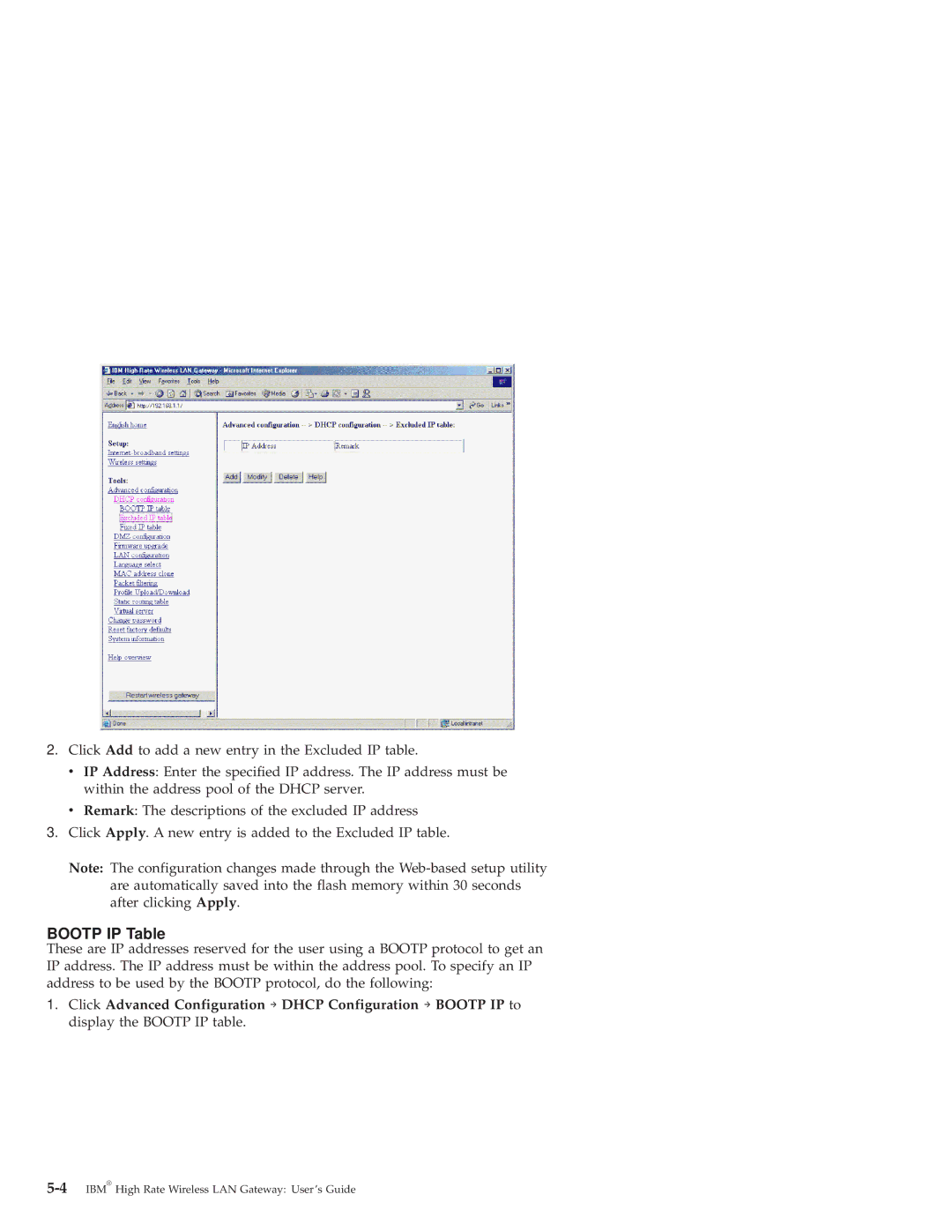 IBM 22P6415 manual Bootp IP Table 