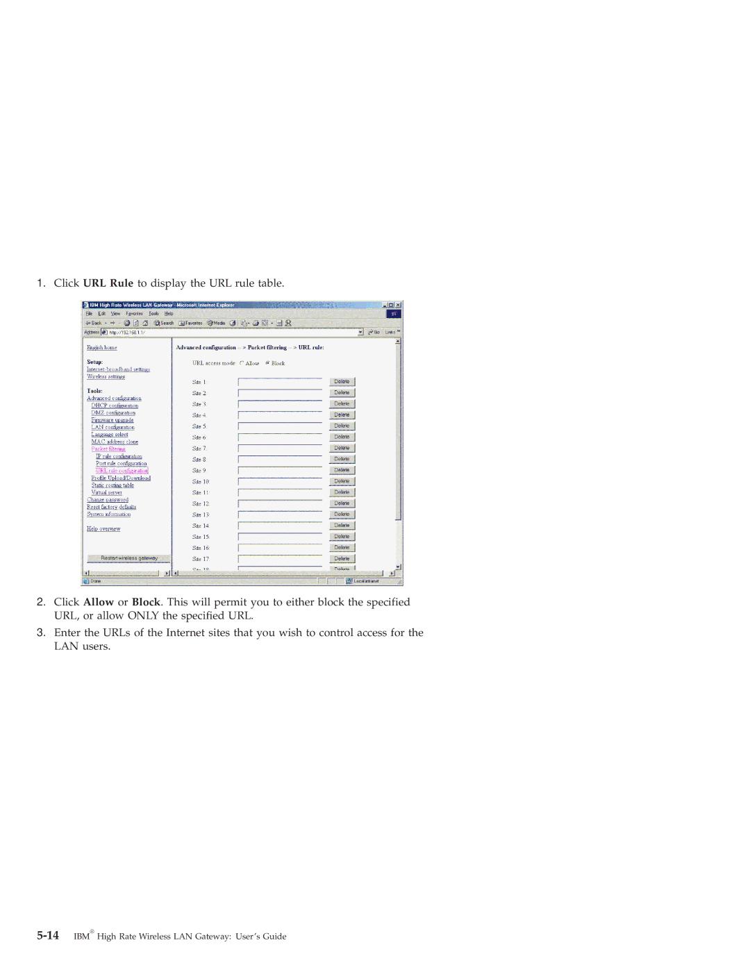 IBM 22P6415 manual 14IBM High Rate Wireless LAN Gateway User’s Guide 