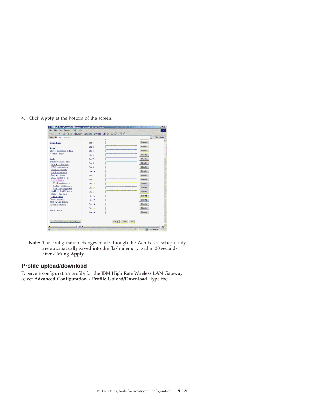 IBM 22P6415 manual Profile upload/download 