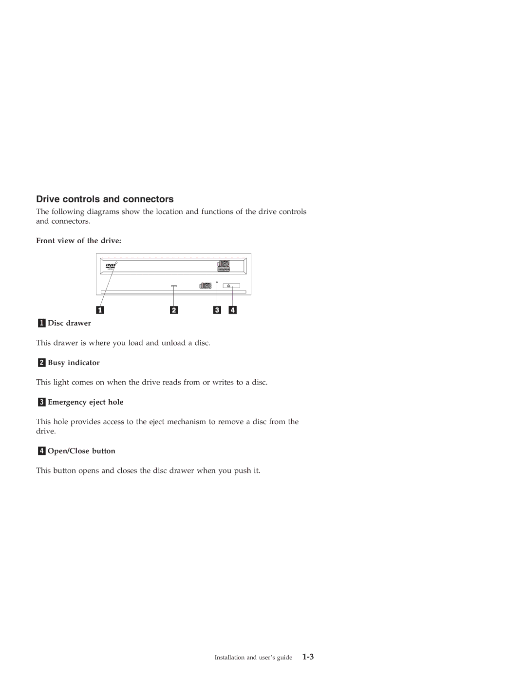 IBM 22P6959 manual Drive controls and connectors 