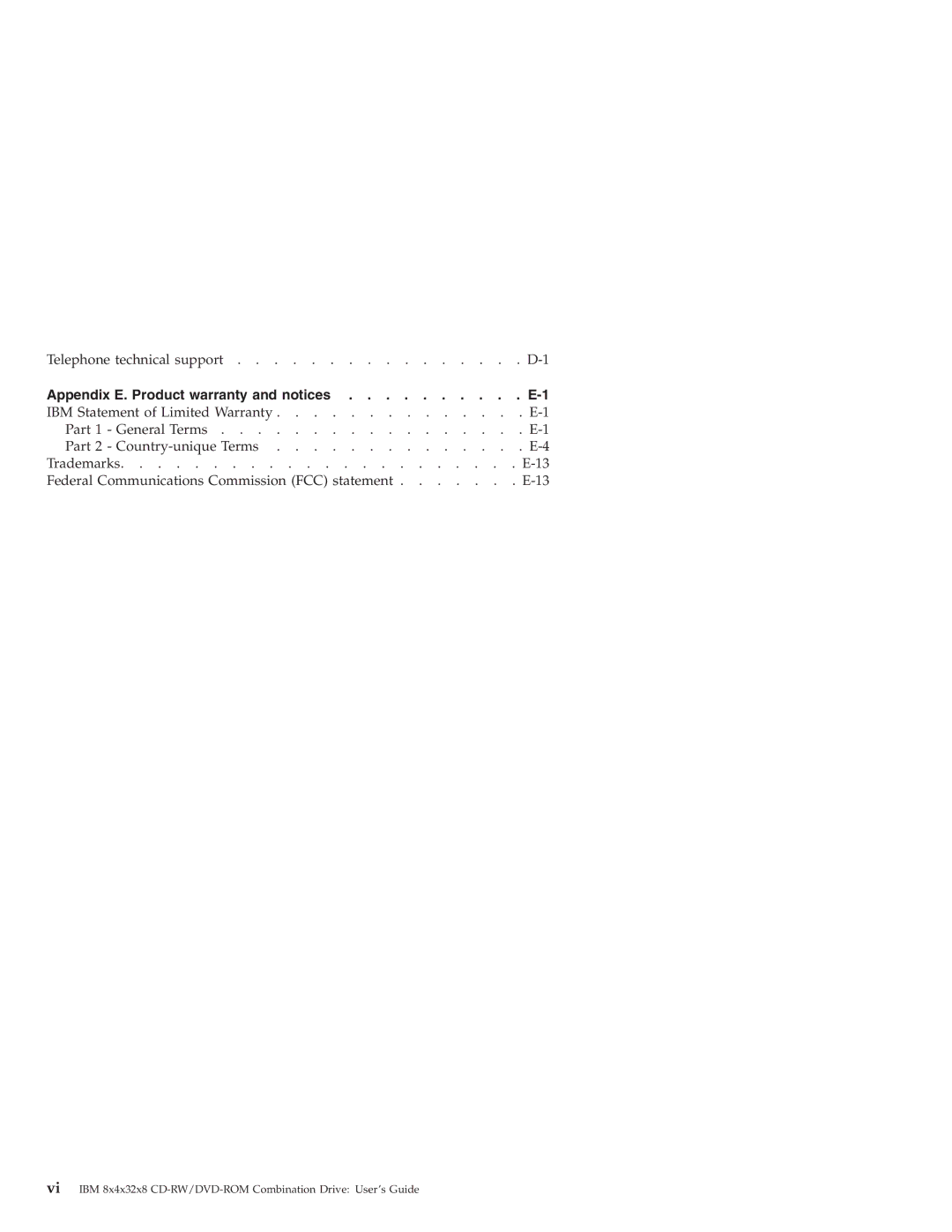 IBM 22P6959 manual Appendix E. Product warranty and notices 