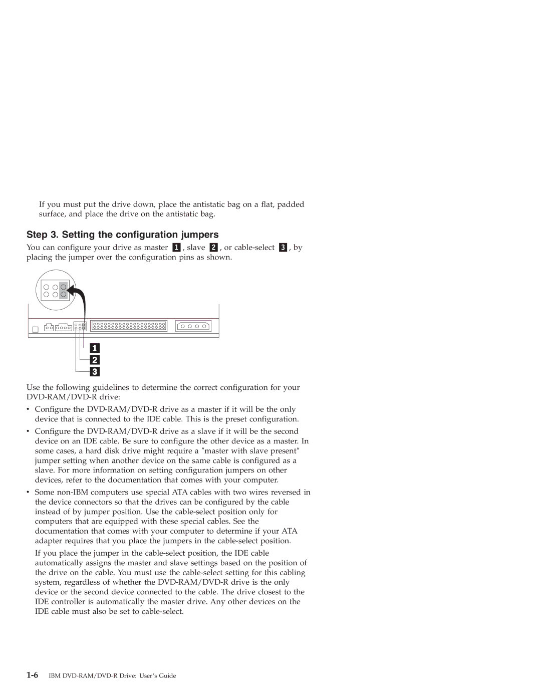 IBM 22P6960 manual Setting the configuration jumpers 