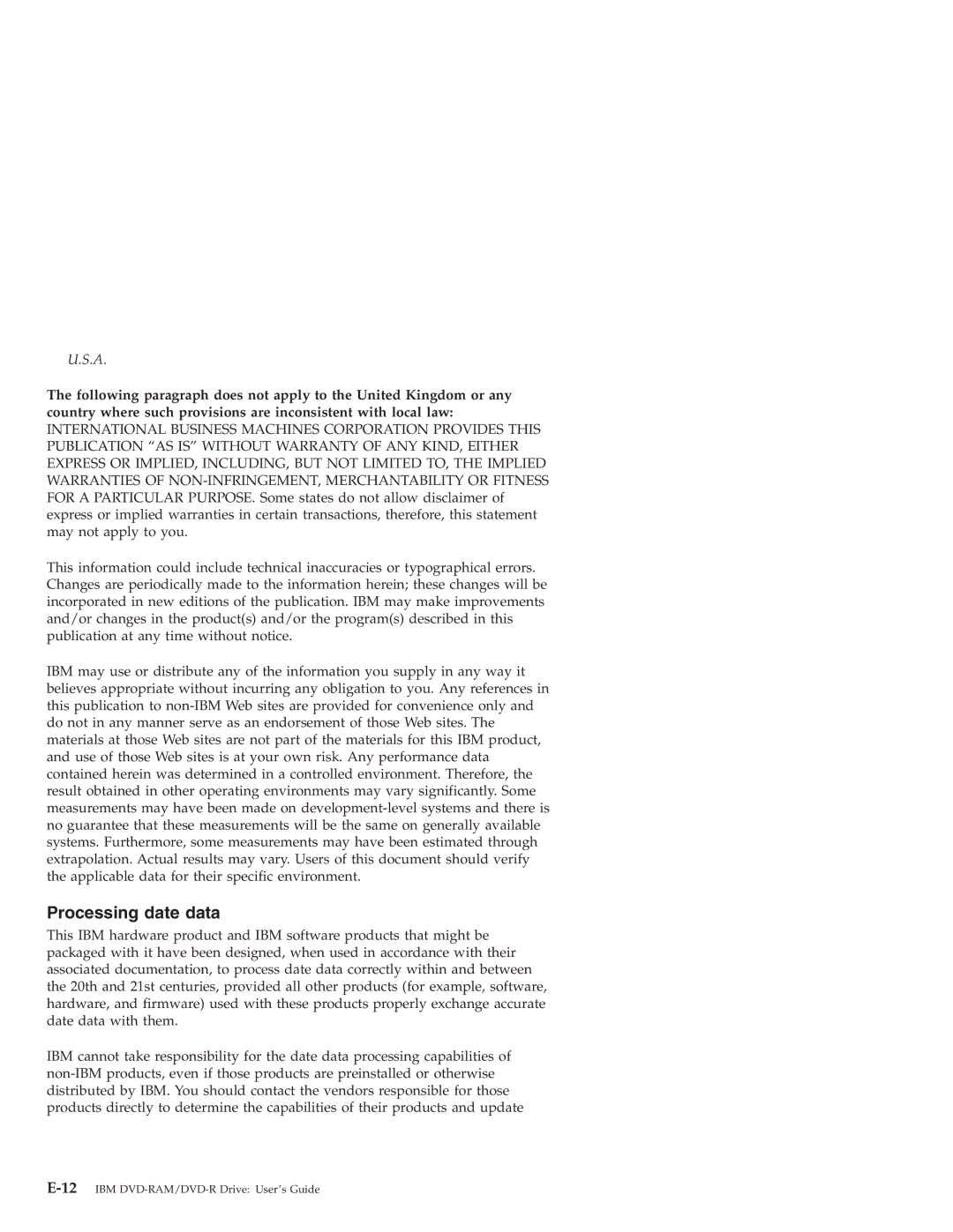 IBM 22P6960 manual Processing date data 