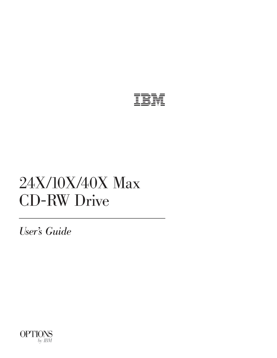 IBM 22P6969 manual 24X/10X/40X Max CD-RW Drive 