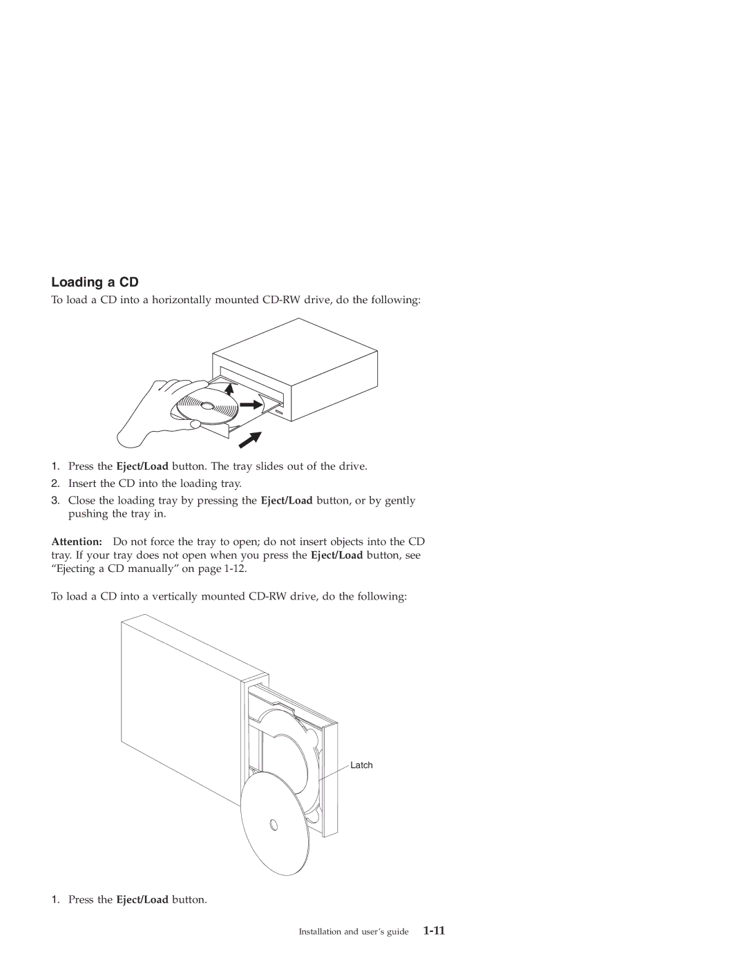 IBM 22P6969 manual Loading a CD 