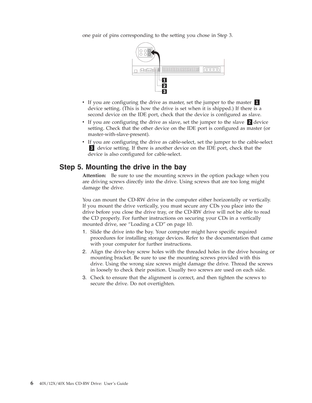 IBM 22P6979 manual Mounting the drive in the bay 