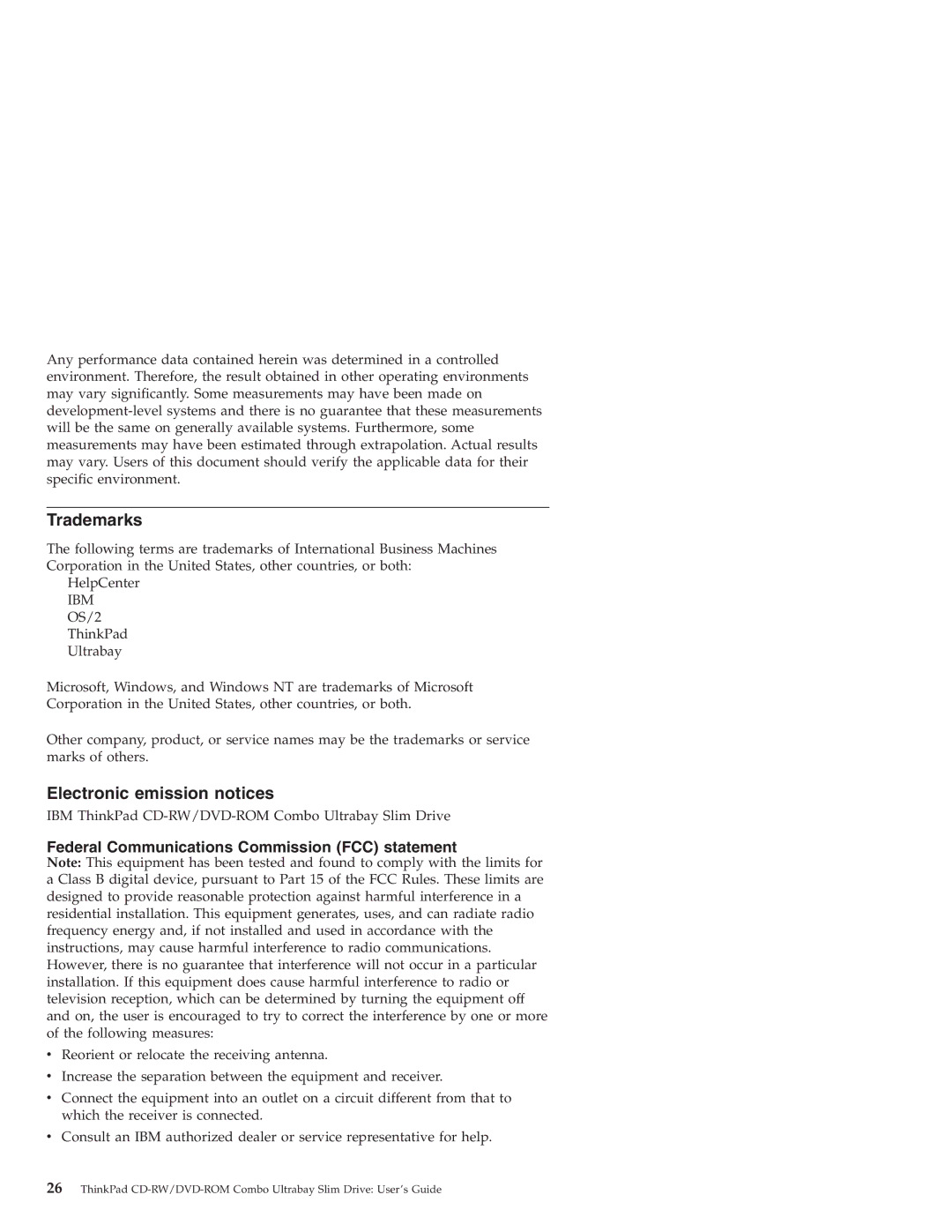 IBM 22P7007 manual Trademarks, Electronic emission notices 