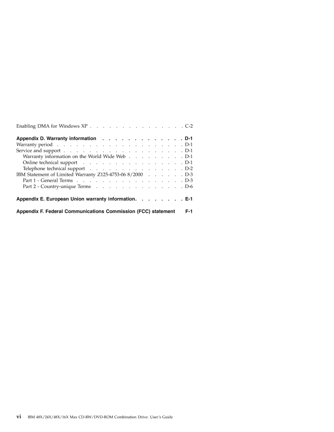 IBM 22P7035 manual Appendix D. Warranty information 