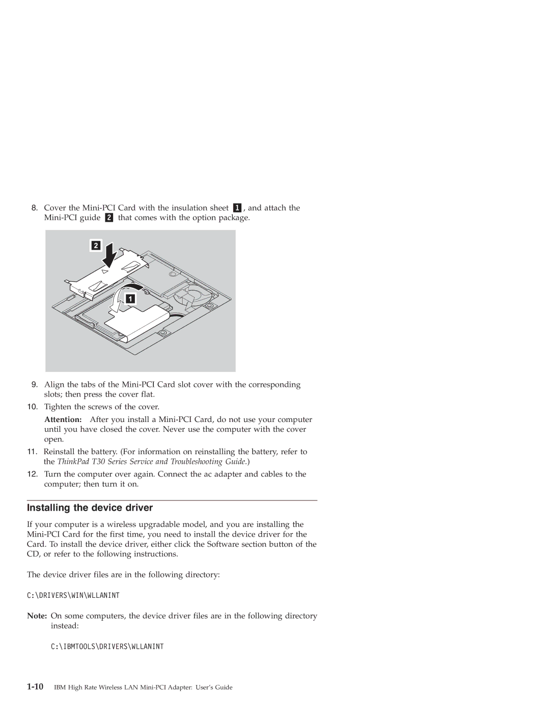 IBM 22P7713 manual Installing the device driver 