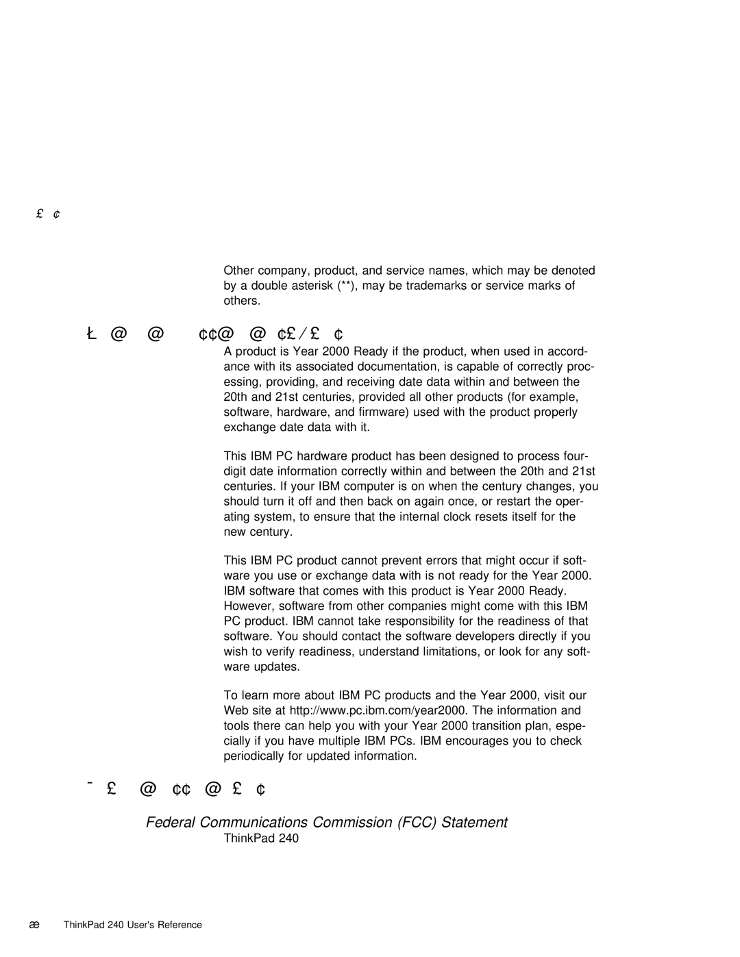 IBM 240 manual Federal Communications Commission FCC Statement, Readiness 