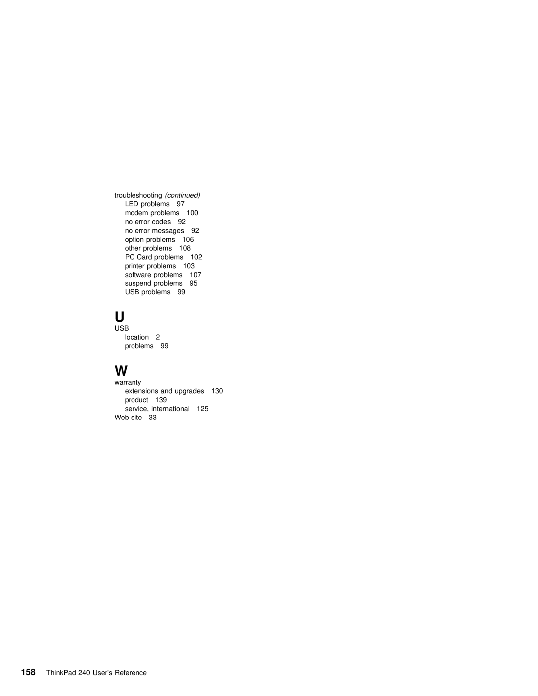 IBM 240 manual Usb 