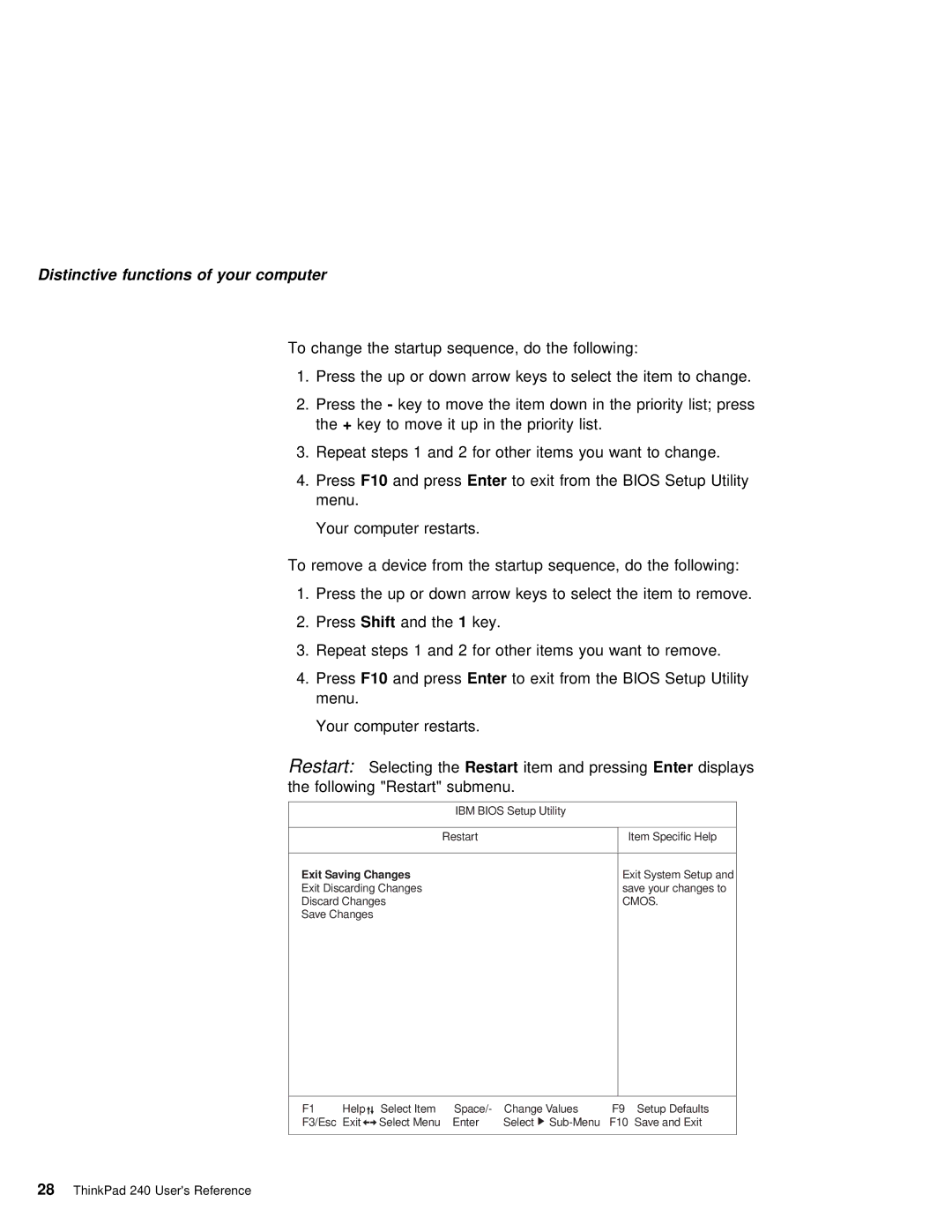 IBM 240 manual Exit Saving Changes 