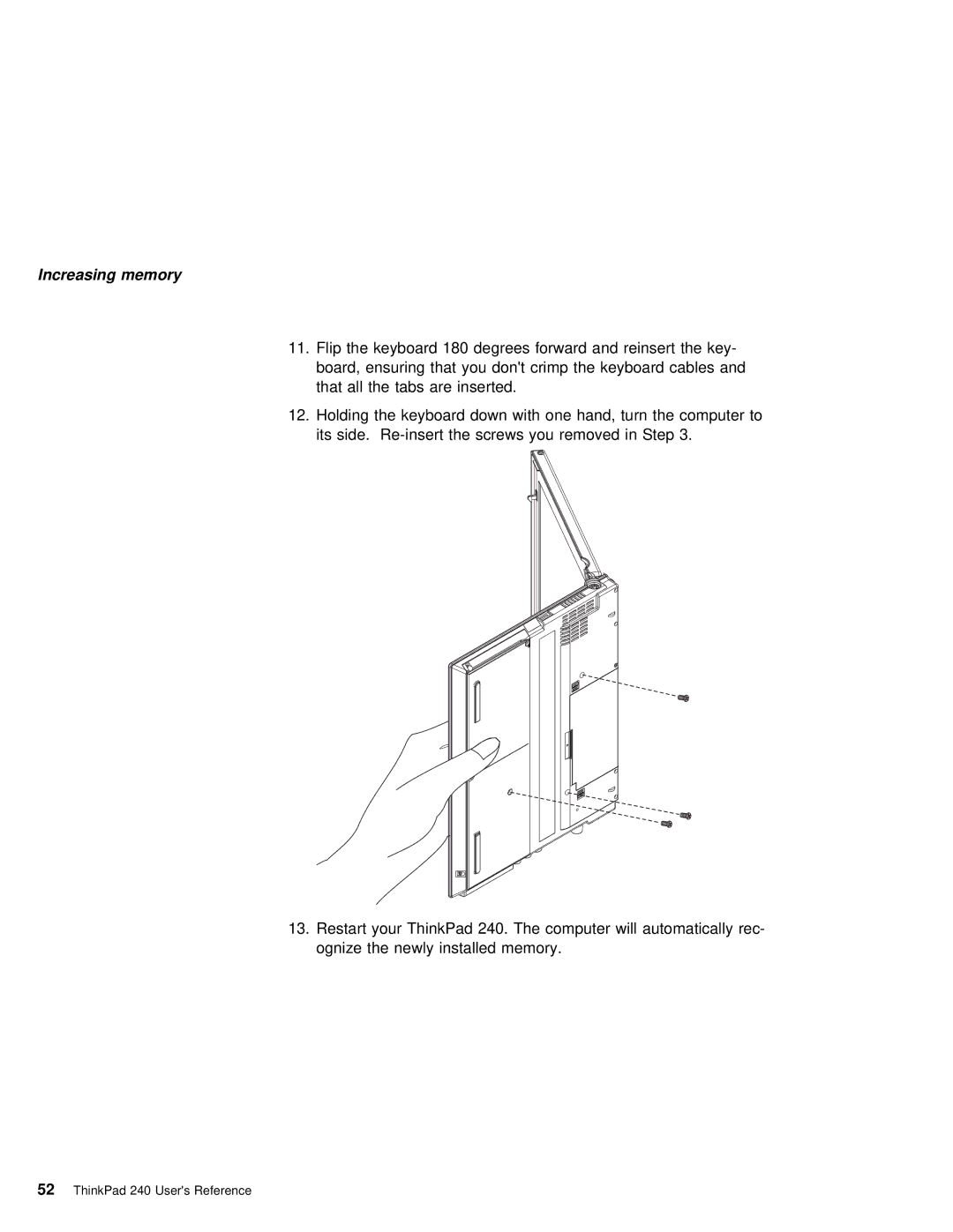 IBM 240 manual Increasing memory 