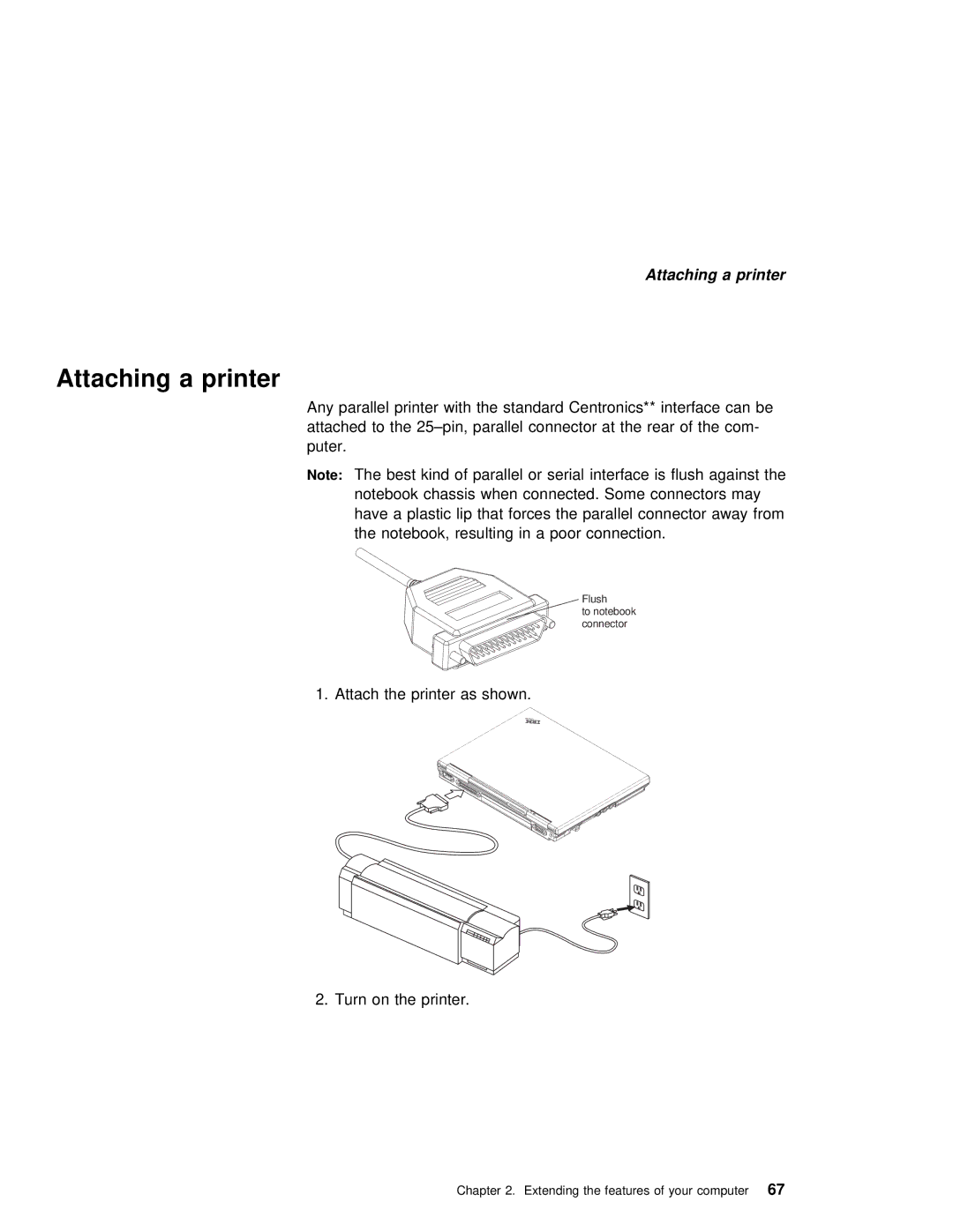 IBM 240 manual Attaching a printer 