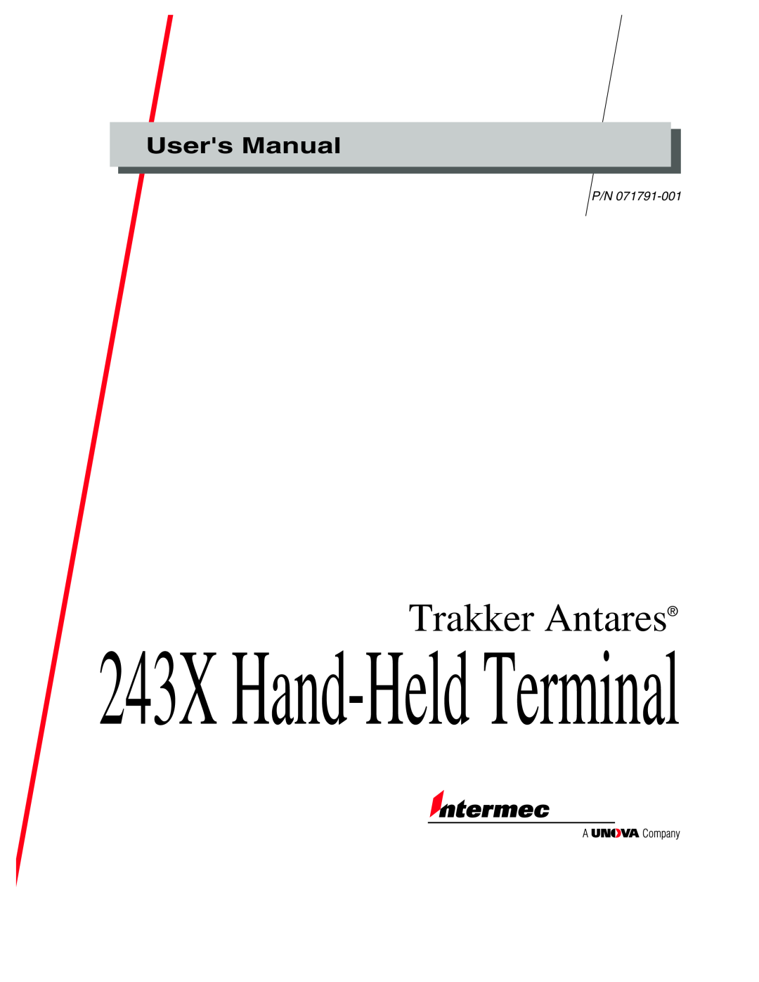 IBM user manual 243X Hand-Held Terminal, Trakker Antares, Users Manual 