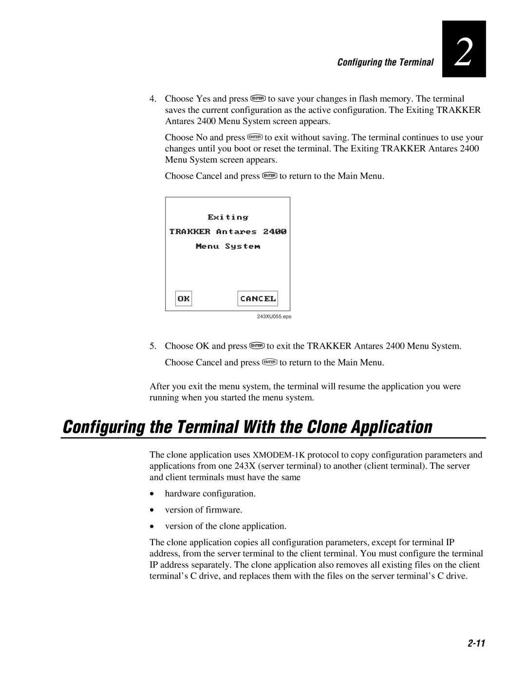 IBM 243X user manual Configuring the Terminal With the Clone Application, 2-11 
