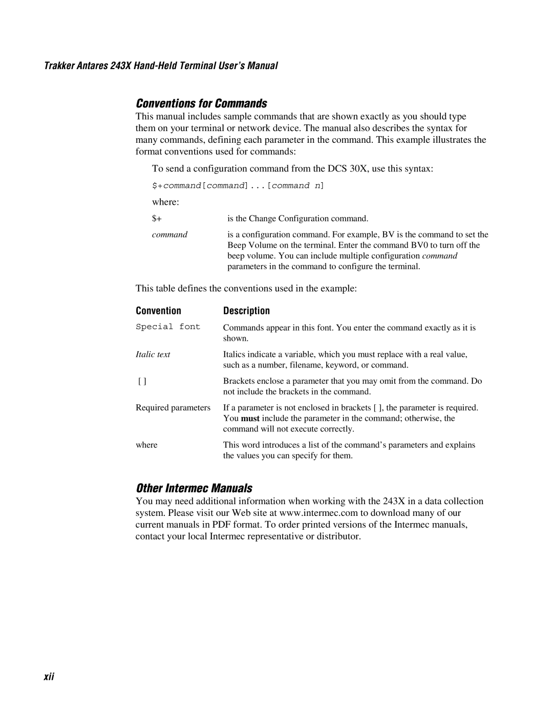 IBM 243X user manual Convention Description, Xii 