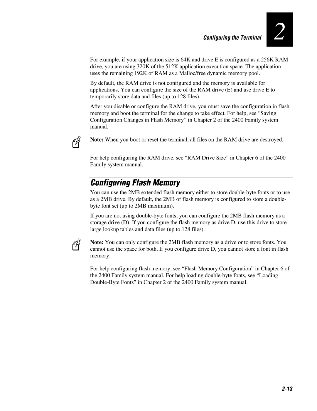 IBM 243X user manual Configuring Flash Memory 