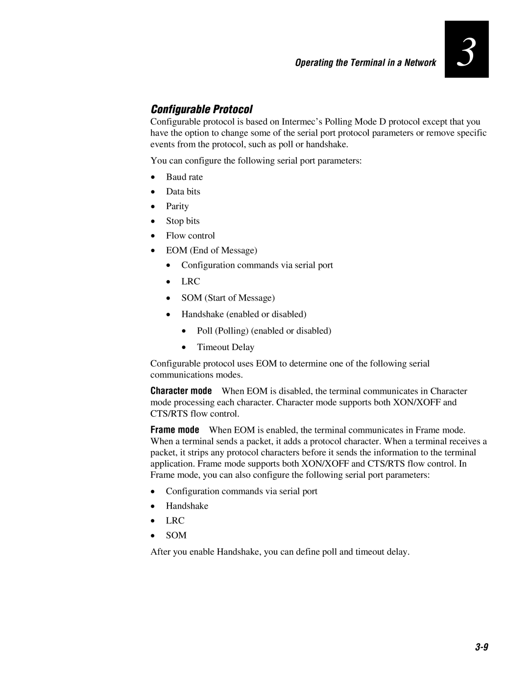 IBM 243X user manual Configurable Protocol 