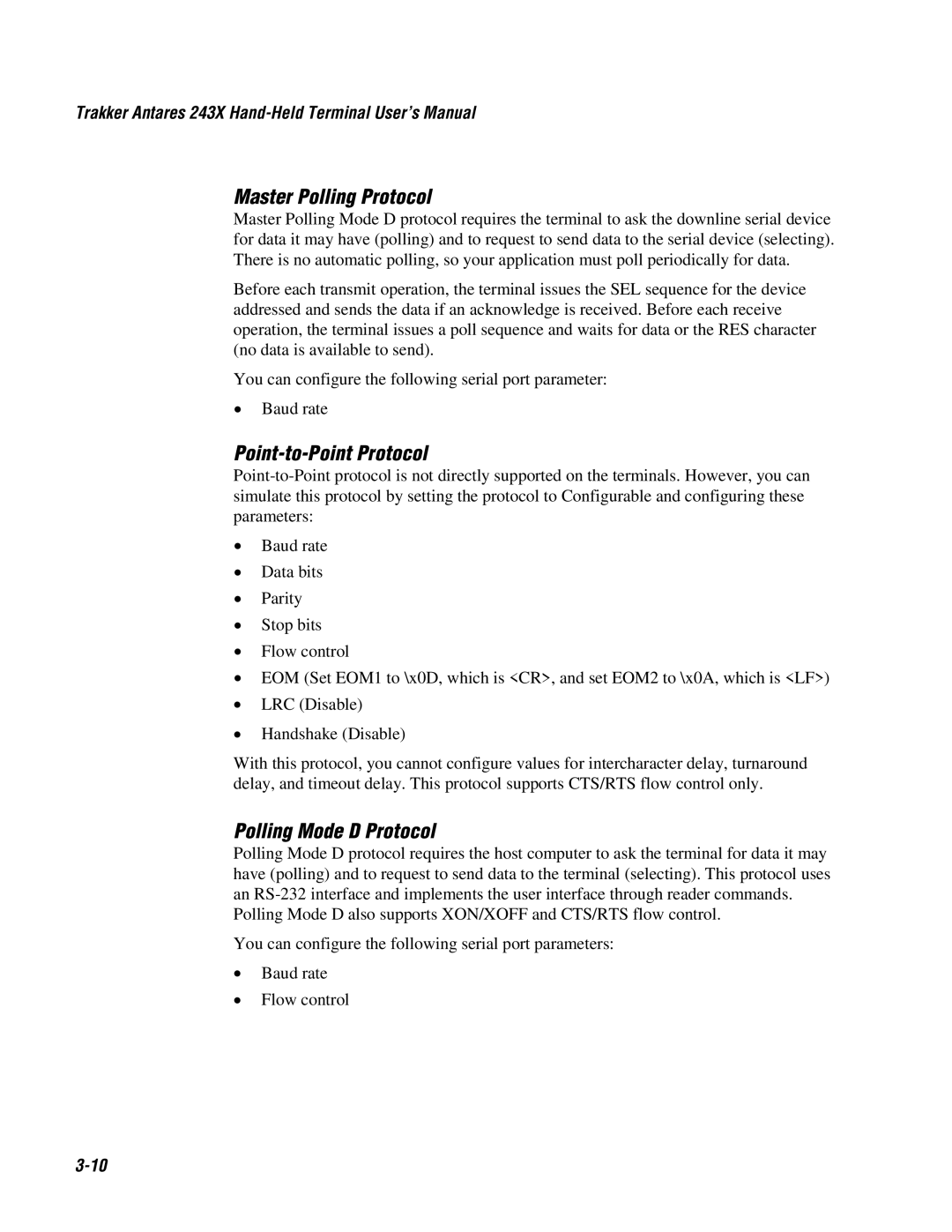 IBM 243X user manual Master Polling Protocol 