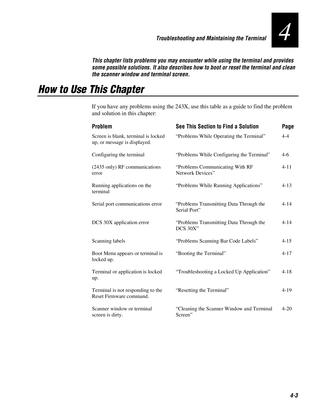 IBM 243X user manual How to Use This Chapter, Problem See This Section to Find a Solution 