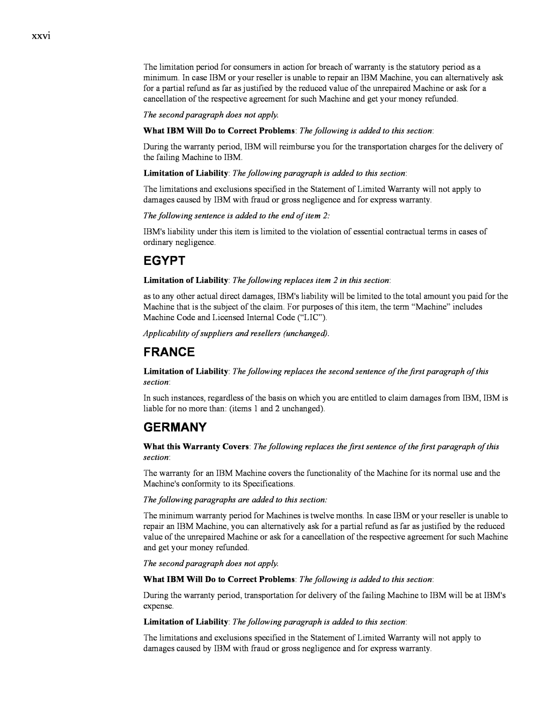IBM 24R9718 IB manual Egypt, France, Germany 