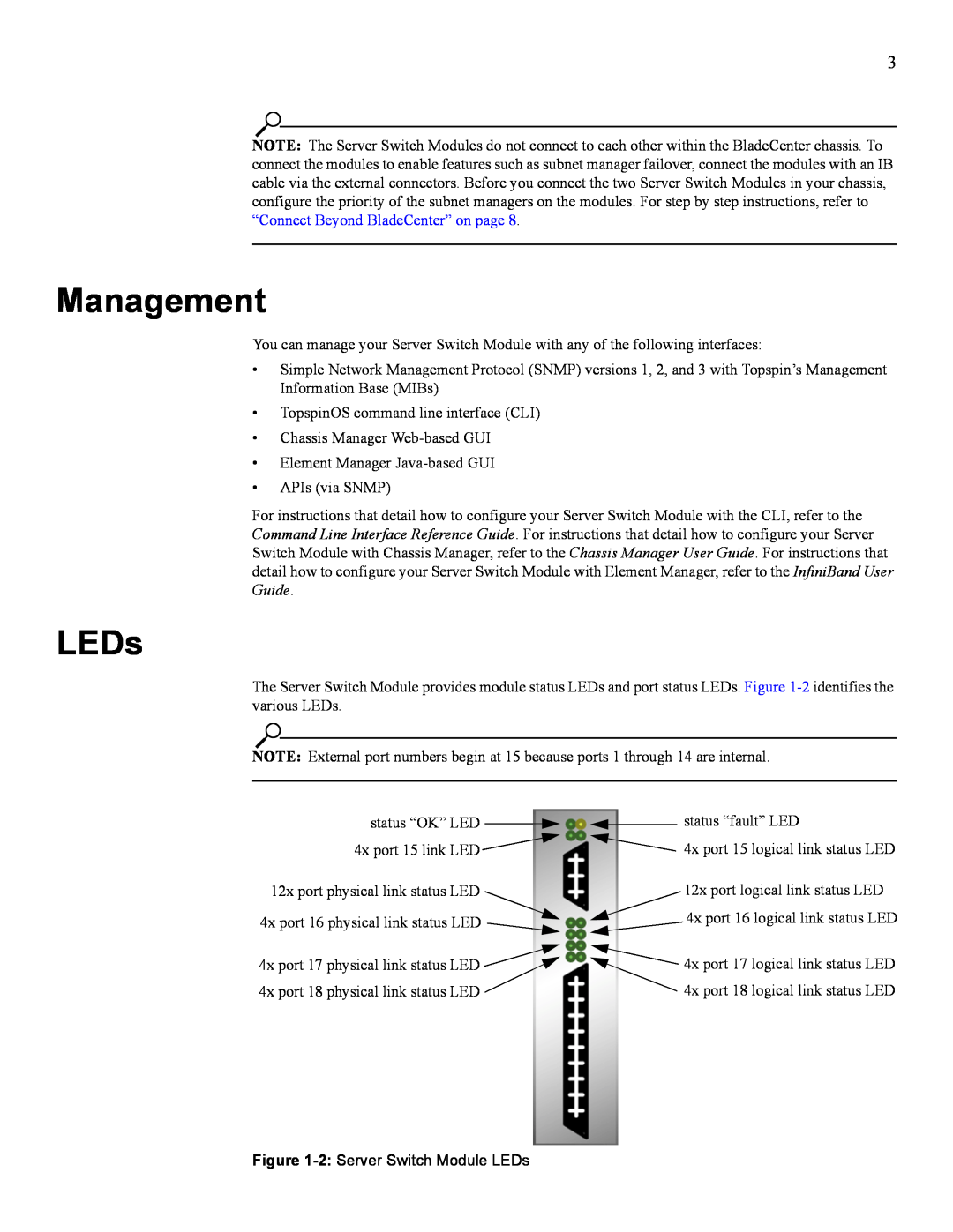 IBM 24R9718 IB manual Management, LEDs 