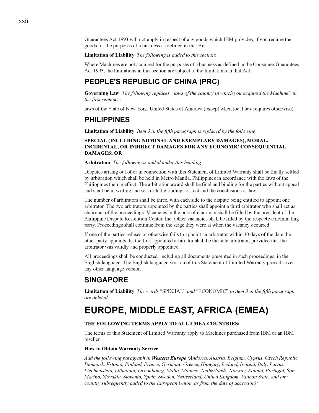 IBM 24R9718 IB manual Peoples Republic of China PRC, Philippines, Singapore 