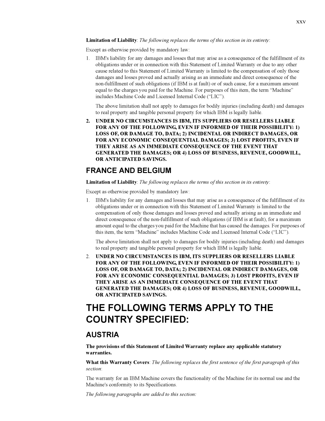 IBM 24R9718 IB manual France and Belgium, Austria 