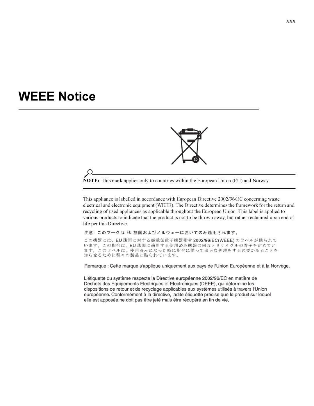 IBM 24R9718 IB manual Weee Notice 