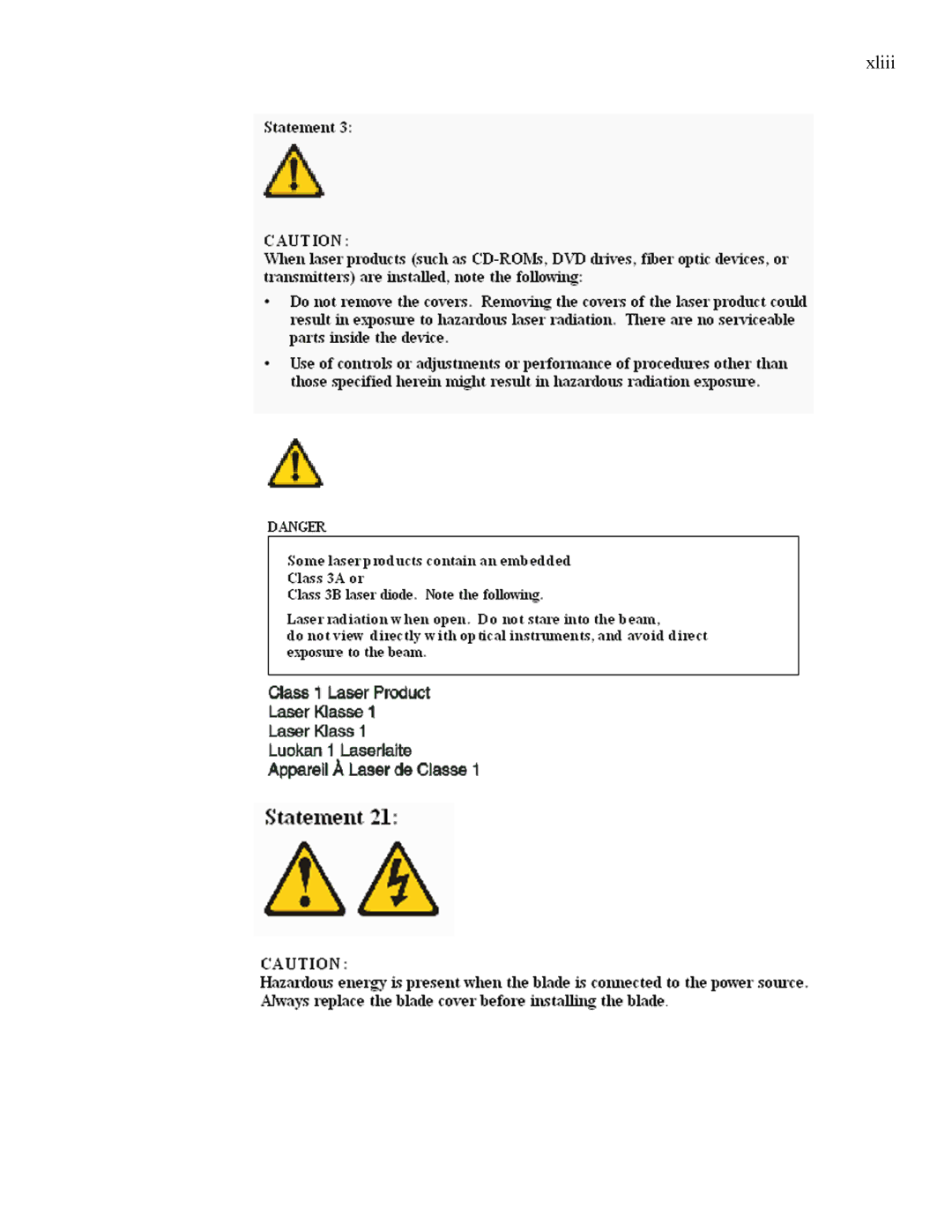 IBM 24R9718 IB manual Xliii 